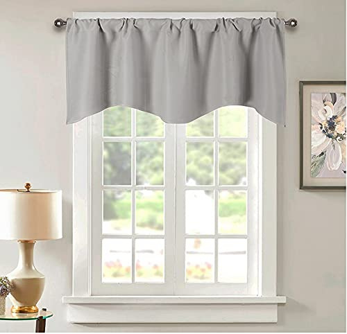 A.Monamour Gardine Scheibengardinen Kurzstores Stangentasche Blackout Kleine Kurze Gardine Vorhang Topper Vorhang Fenster Volants Für Küche Esszimmer Tür Schrank Schlafzimmer Wohnzimmer Café Grau