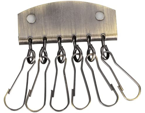 DIY nyckelhållare, bekvämt att använda nyckelringhållare Organizer Lång livslängd 6 krokar låsklämma för nyckelförvaring(Forntida svepnyckelrad)