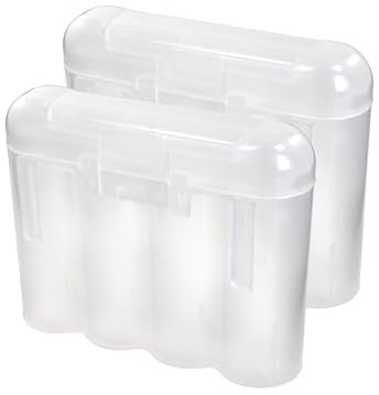 EBC Battery 4 AA AAA Batteries Holder Clear Plastic Storage Case USA Ship, (2 Pack)