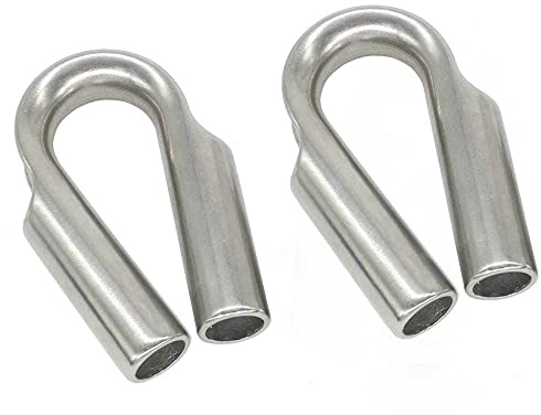 316 Stainless Steel Tube Thimble Heavy Duty Wire Thimble 3/4 Marine Grade-2 Pack (M16)