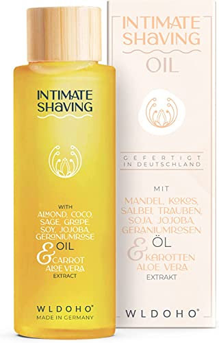 WLDOHO® Rasieröl für Damen | Hilft bei Juckreiz & Rasierpickel | 2in1-Effekt Sanfte Pflege während der Rasur | Öl für den Intimbereich Shaving Oil | Intim After Shave Damen (100ml) | Made In Germany