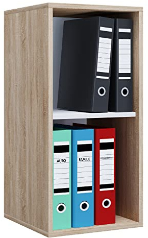VCM Büroregal 35x37x74 cm 2 Fächer Standregal Bücherregal Aktenregal | Offener Stauraum für Ordner, Akten und Bücher - Arbeitszimmer oder Studierzimmer - Berufstätige und Studierende -