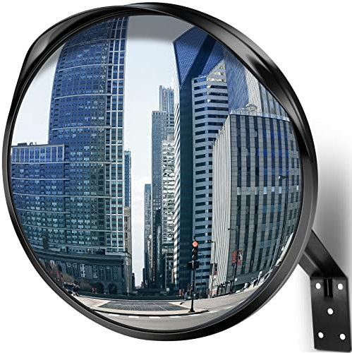 Angooni Verkehrsspiegel 45 cm Sicherheitsspiegel, Garagenspiegel Einparkhilfe, Verstellbarer Weitwinkel-Blickwinkel, Konvexspiegel für Garage, Straßenspiegel (Unterstützt Innen - und Außenbereich)