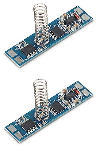 ZOREI Variateur tactile LED pour profil aluminium, avec mémoire même après coupure courante, 12 V 24 V 4 A, dimension 40 x 10 x 2 mm (2)