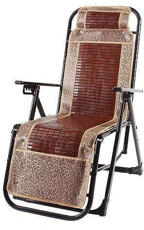 RUVOO Liegestuhl Klappbar Sonnenliege Bamboo Chair Folding Recliner Lunch Break Nap Backrest Seat Home Leisure Portable Adjustable Armchair for Beach Garden Terrassenliege Klappbar Zero Gravity Stuhl
