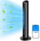 GoveeLife 36'' Smart Tower Fan for Bedroom, 27dB Silent Floor Fan with App & Voice Remote, 75° Oscillating, 5 Modes 8 Speeds up to 6.3m/s, 24H Timer, Quiet Standing Bladeless Cooling Fans for Office