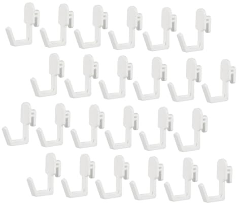 ULTECHNOVO 30 Pezzi Ganci per Pannelli Forati Piccoli in Plastica Resistente per Garage e Officina, Ganci Porta Attrezzi a Forma di J per Scaffalature, Supporti per Pannello da Parete