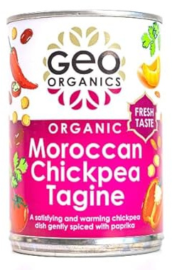 Geo Organics Moroccan Chickpea Tagine 400g (Pack of 6) | Certified Organic | Vegan Meals & Gluten-Free Food | Ready Meal with Exotic Spices | Gently Spiced