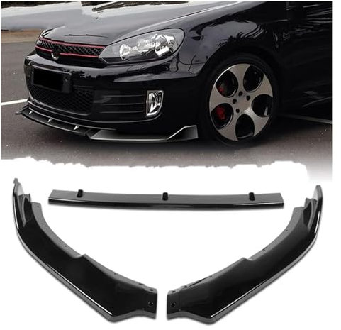 ESSUE Frontspoiler Lippe Auto-Frontstoßstangensplitter, Lippendiffusor, Body Kit, Spoilerschutz Für Golf 6 MK6, Für GTI, Für GTD 2008 2009–2012 2013. Diffusor Protector Guard