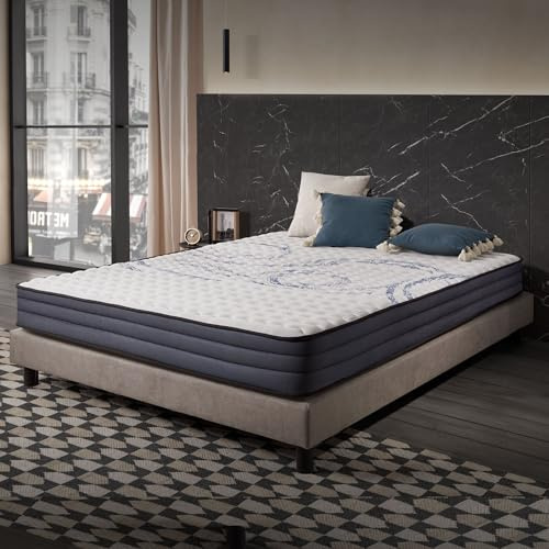 Naturalex - Colchón Viscoelástico Perfectsleep 160x200 cm - 21 cm - Equilibrado - Espuma HR + Blue Látex - Transpirable - Confortable - Ergonómico - Hipoalergénico - Reversible Verano/Invierno