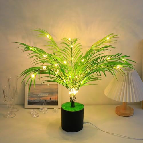 Tuzsocr LED Palmen Baum Licht,Lichterbaum Für Innen Deko,Funkelnder Beleuchteter Künstliche Baumlampe,Warmweiß,USB-Betrieben,für Tischdekoration für Wohnzimmer Party Schlafzimmer Büro (Stil 5)