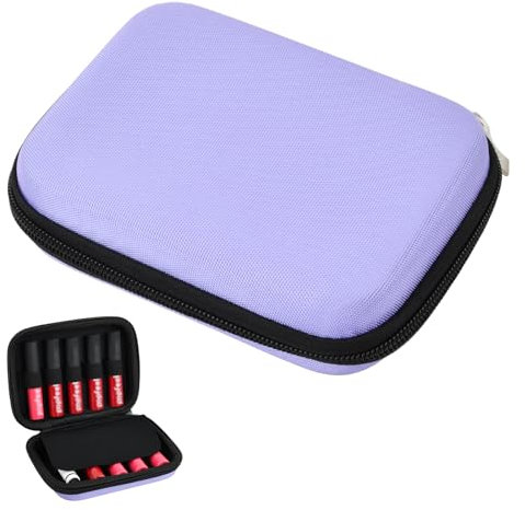 Amexo Ätherische Öle Aufbewahrung Tasche Nagellack Aufbewahrung Box Ätherische Öl Tasche für 10 ml-15ml Parfüm Organizer Perfekt für Reise Oder Tägliche Lila (Ätherisches Öl Nicht Enthalten)