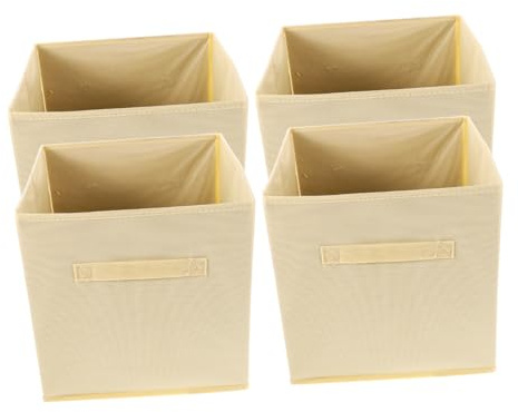 OHPHCALL 4pezzi Cubi Di Stoccaggio Pieghevoli Tessuto Per Organizzazione Armadio Soluzione Elegante Per Casa e Decorazione Contenitori Multifunzionali Per Vestiti e Oggetti Vari