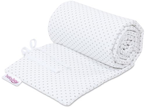 babybay Nestchen Piqué passend für Modell Boxspring XXL, weiß Punkte perlgrau