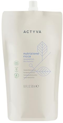 Actyva - Nutrizione Ricca Shampoo, Azione Nutriente e Protettiva per Capelli Secchi e Sensibilizzati, con Avena e Olio di Oliva - 500 ml