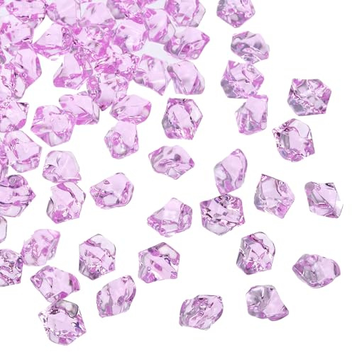 QUARKZMAN 2500pcs Sassi di Ghiaccio Finti Acrilici Cristalli Viola Chiaro Pietre Preziose Diamanti Finti Splendenti Ghiaccio Tritato per Riempitivi Vasi