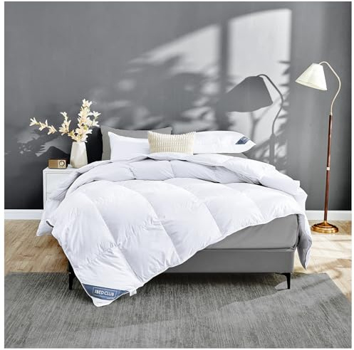 GC GAVENO CAVAILIA Double Size Duck Feather Duvet - Filling Feather and Down Quilt - Perfect Balance of Softness and Support - Cosy Fleece Cover - Soft, Fluffy - White (200x200 cm) - Washable