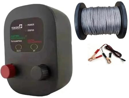 Elstängselaggregat 2 I 1 Elektriskt staket 0,5 Joule + 100M 7-Multi-tråds aluminiumleringstrådar for hdjur Elektrisk herdekontroll för hästar och andra djur