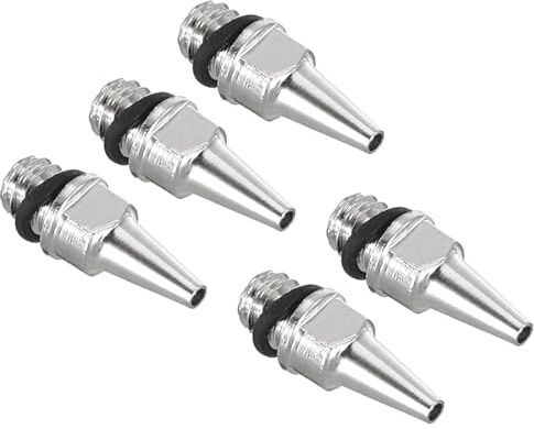 PATIKIL 5Pcs 0.5mm Ugello Per Aerografo Solo Ugello Ricambi Accessori Ottone Alluminio Per Aerografo Progetti Artistici E Artigianali