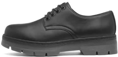 Lilley Womens Black Chunky Lace Up Shoe - Size 6 UK - Black