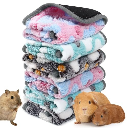 6 st vattentäta marsvin filtar återanvändbara djur fleece sängkläder absorberande marsvin burfoder tvättbar söt tryckt kissdyna för husdjur mjuk sovmatta dyna skydd för hamster iller igelkott