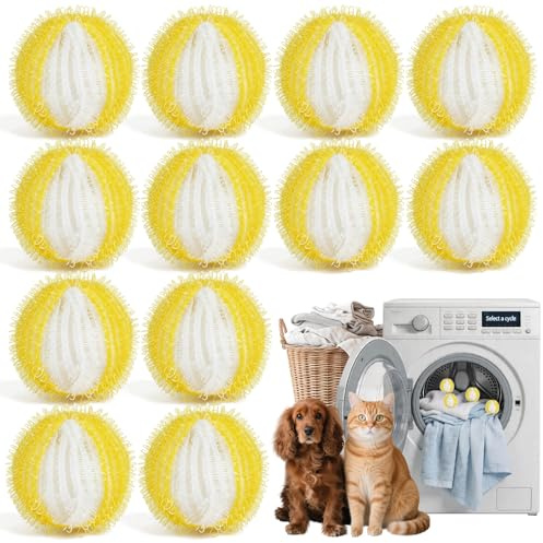 Litigers 12PCS Pet Hair Remover for Laundry,Laundry Balls | Reusable Lint Catcher Washing Machines Animal Fur Clothes Hamper Hair Remover for Laundry Bedding Clothes