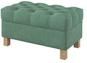 Furninero - Tiefer gepolsterter Sitzbank Sitzhocker Sitzruhe Betthocker Ottomane, mit Stauraum, Quadratische Beine, 80 cm breit, Majestic Velvet Mint Stoff (Licht zu reinigende), Grün