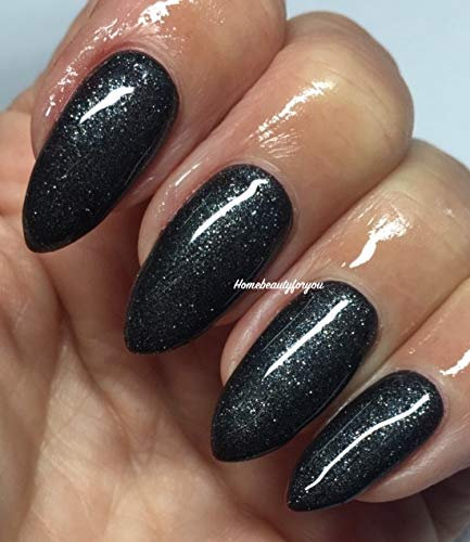 Bluesky BLACK, BLACK WITH GLITTER Nail Gel Polish, CHOOSE YOUR POPULAR BLACK UV LED Soak Off 10ml (BLACK,DARK GREY + FINE SILVER GLITTER CS33)