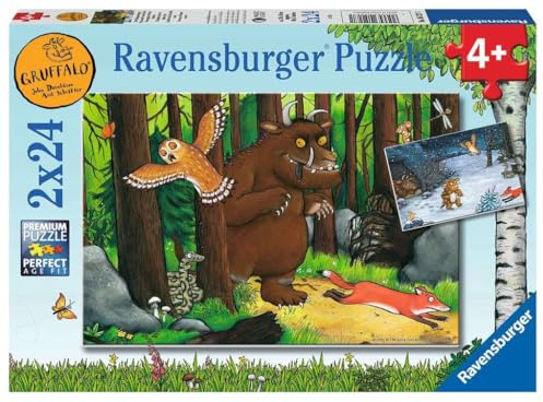 Ravensburger Puzzle Der Grüffelo Der Waldspaziergang - 2x24 Teile | 2x24 Teile Der Grüffelo Puzzle, Kinderpuzzle ab 4 Jahre, Ravensburger Qualität