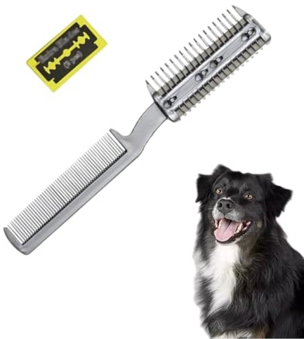 Haustier-haar-ausdünnung Kamm Hundehaar-trimmer Haarschneider Kamm mit Extra Klinge Doppel-end Doppelseitiges Hundekamm Hundepflegenwerkzeug