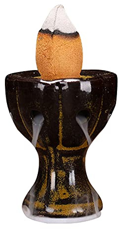 Brawdress Quemador de incienso de reflujo, quemador de incienso en cascada, soporte de incienso de cerámica de reflujo fuente de incienso, conos de incienso para decoración del hogar oficina