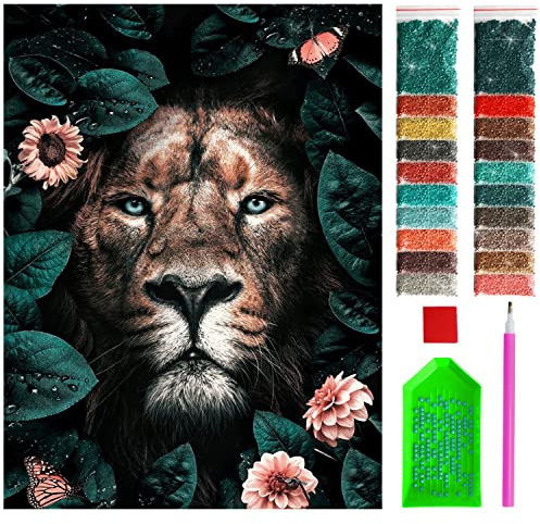 ARTULIO Diamond Painting Set – Stolzes Löwenporträt - 30x40 cm – 5D Diamant Painting Bilder DIY, Diamond Painting Erwachsene