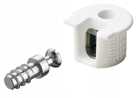 Rafix Furniture Connectors with Bolts (20 Pieces) for 19mm Wood, Flush Mount, Zinc Alloy, PZ2 Cross Slot, Furniture Assembly