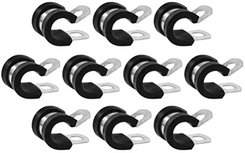 Edelstahl Rohrschelle mit Gummipolsterung 10 Stück 10mm