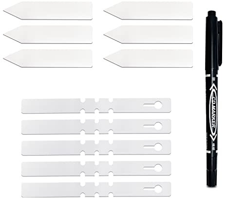 131-Piece Plant Labels White Label and Marker Pen, Potted Herbs Flowers Vegetable Labels, Waterproof, Easy to Write, Reusable