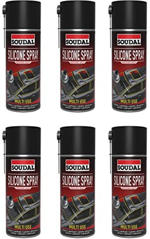 Soudal - Spray de silicona lubricante para el cuidado de metal, goma y plástico, lata de 400 ml