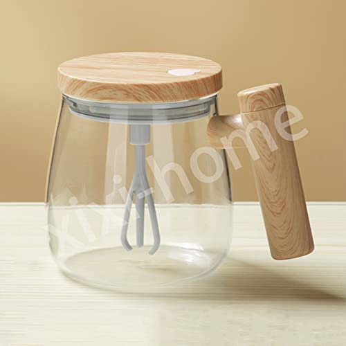 xixi-home Coffee Glasses Mugs Self Stirring Mug 400ml Self Stirring Coffee Cup,Cappuccino Cups with Cover,Rotating Home Office Travel Stirring Cup for Coffee Tea Hot Chocolat (White)