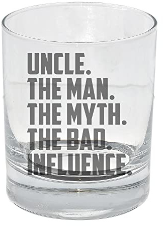 The Man The Myth The Bad Influence Uncle Whisky Glass Engraved Whiskey Glass Uncle Engraved Gifts for Uncle Birthday UncleThe Man, The Myth, The Bad Influence Uncle Whisky Glass Funny Whiskey Glass