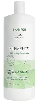 Wella Professionals Elements Renewing Shampoo - Gentle Care Shampoo For Smooth, Shiny Hair Without Silicones and Sulfates - With Aloe Vera 1l