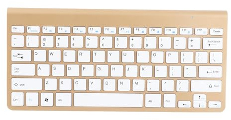 Akozon Kabellose Tastatur, Computertastatur mit UV-Beschichtung (Gold)