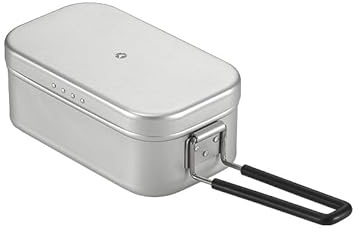 Campingmoon Campingmess Tin Druckentlastung Aluminium Dinner Box Camping Schalen Kochtopf mit faltbarem Griff für Camping & Kochen