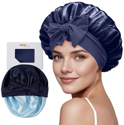 ZIMASILK 19 Momme Shower Cap 100% Maulbeerseide Duschhaube für Haarpflege und Seiden-Haarwickel zum Schlafen