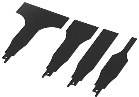 4PCS Reciprocating Saw Scraper Blades, High Carbon Steel, Tile Cleaning Tools for Home, Tile, Floor, Wall Putty Removal Black