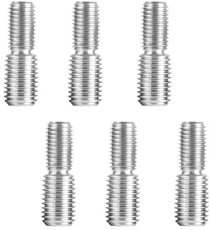 Lot de 6 vis à boulons avec double filetage - M8 x 20 mm à M10 x 20 mm - Adaptateur fileté à double extrémité en acier inoxydable 304 - Pour articulation en bois, pieds de meubles