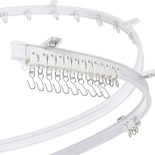 Binario flessibile a forma di U per tende curve da 1/2/3/5/8 metri, facile da piegare e scorrere, design durevole per un funzionamento regolare