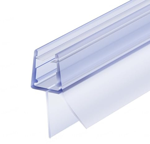 SVNR Shower Screen Seal Strip,Shower Door Seal Strip, Waterproof Bathroom Sealant Strip for Shower Screens and Doors, Durable and Flexible, Easy to Install (T2 Clear, 7-8mm 100cm)