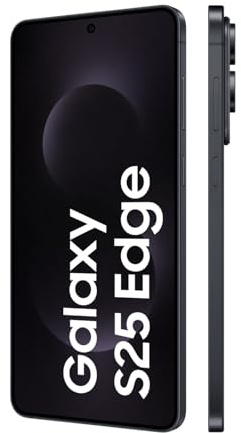 Samsung Galaxy S25 Edge AI Smartphone mit Galaxy AI, Ohne Vertrag, Handy mit Android, 12 GB RAM, 256 GB GB Speicher, 200-MP-Kamera, Titanium JetBlack, 3 Jahre Herstellergarantie [Exklusiv auf Amazon]