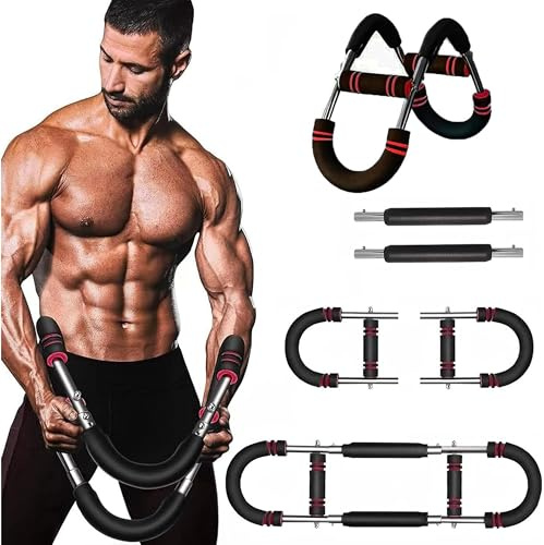 Shaker Twister Armtrainer, verstellbarer Brust-Expander, tragbarer Power-Twister-Bar, Muskelkraftverstärker, formt den perfekten Körper für Männer, für Anfänger und Profis (schwarz und rot)