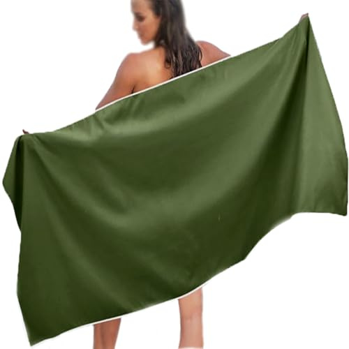 Magnet Towel Magnetic Bath Towel, 2025 New Microfiber Sand-Resistant Quick-Dry Magnetic Beach Towel Wearable Towels, Changing Robe Towel for Surfing Beach Swim Outdoor Sports, 30x60'' (Green)