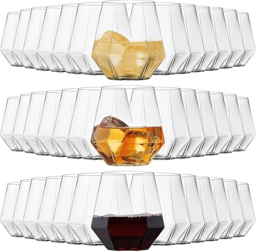 SWHCM 40 Pack Kunststoff Weingläser, unzerbrechlich Whiskey Cocktail Wein Champagner Gläser, 350 ml Wassergläser Trinkgläser Saftgläser für Partys, Hochzeiten, Geburtstage